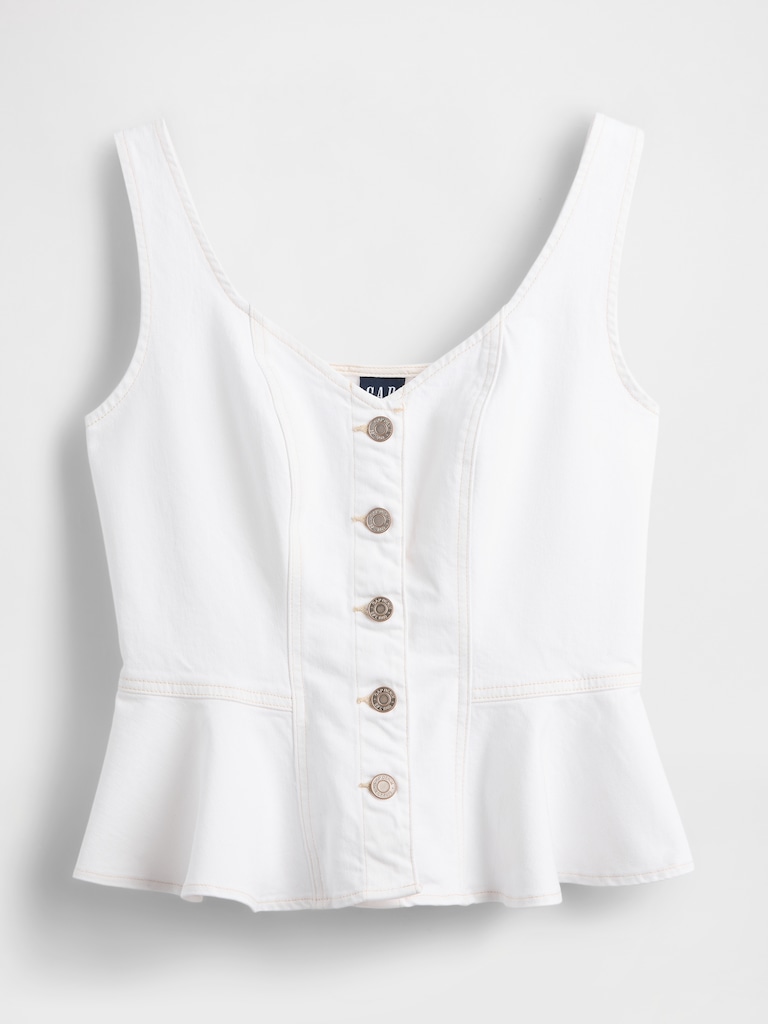 Denim Peplum Tank Top