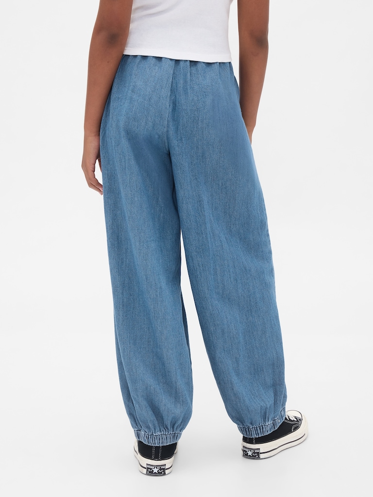 Kids Denim Baggy Joggers