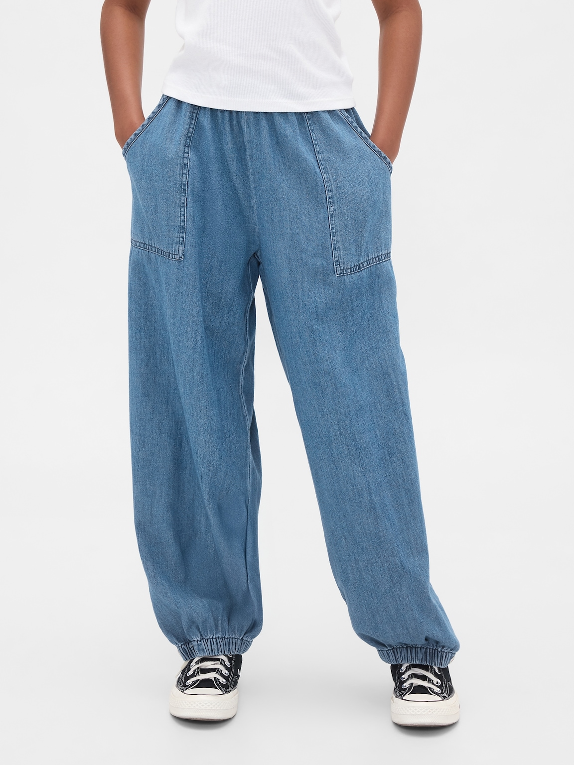 Kids Denim Baggy Joggers