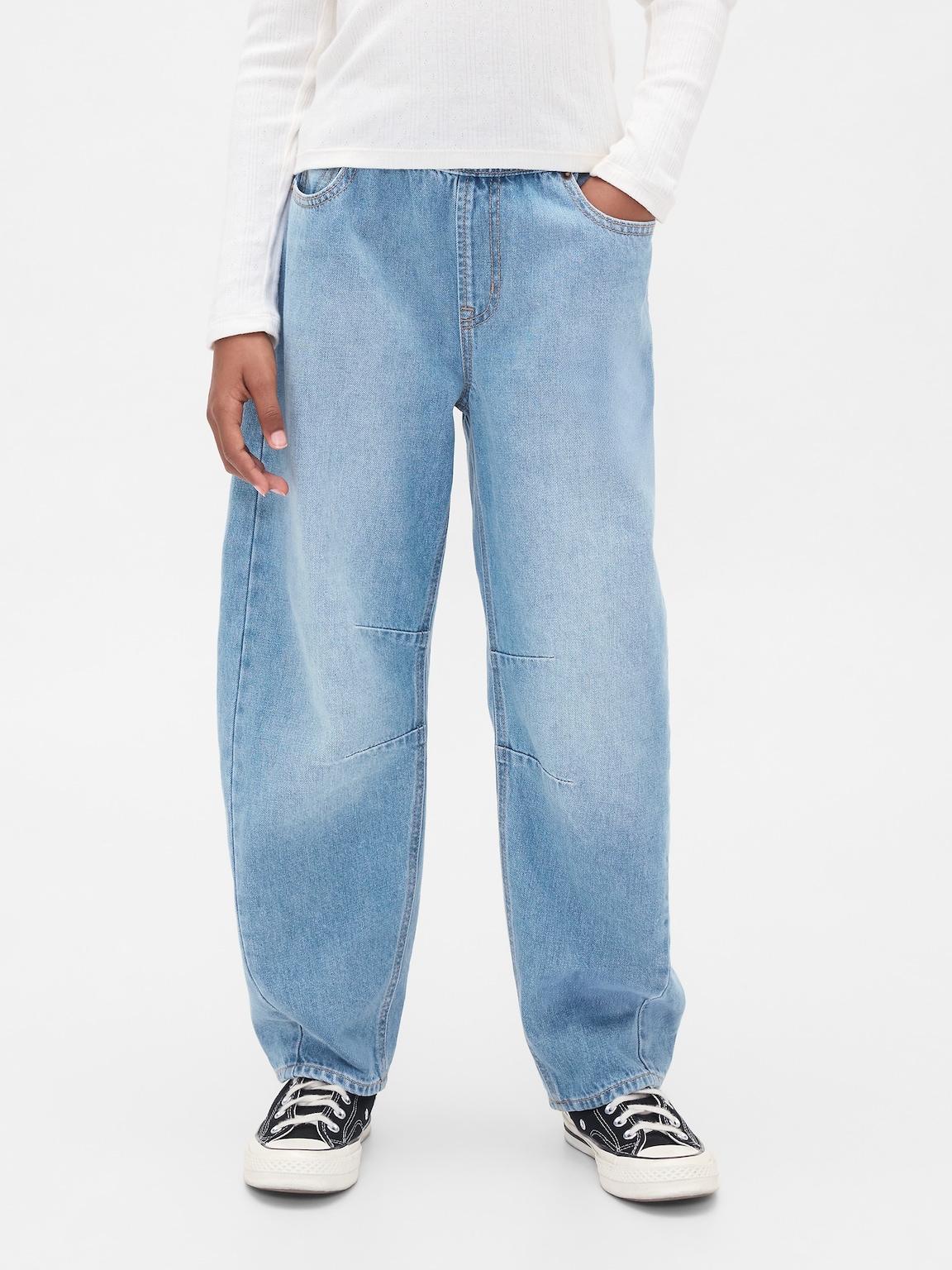 Kids High Rise Easy Barrel Jeans