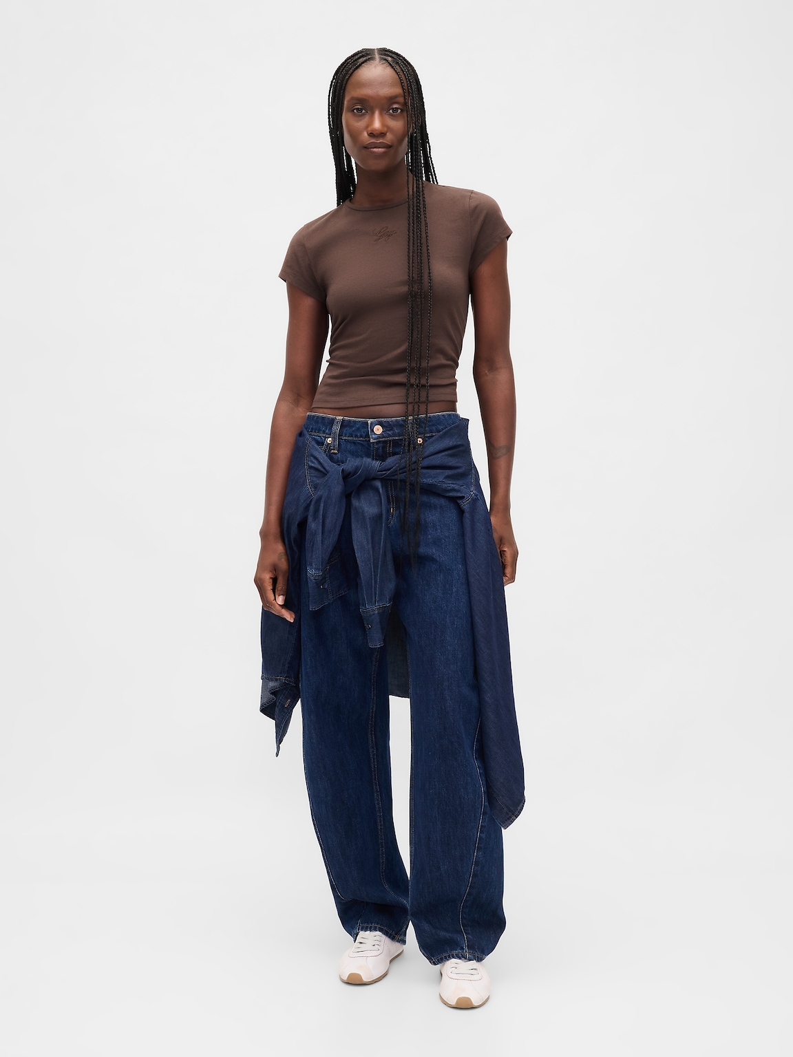 Cotton Jersey Crop Logo T-Shirt