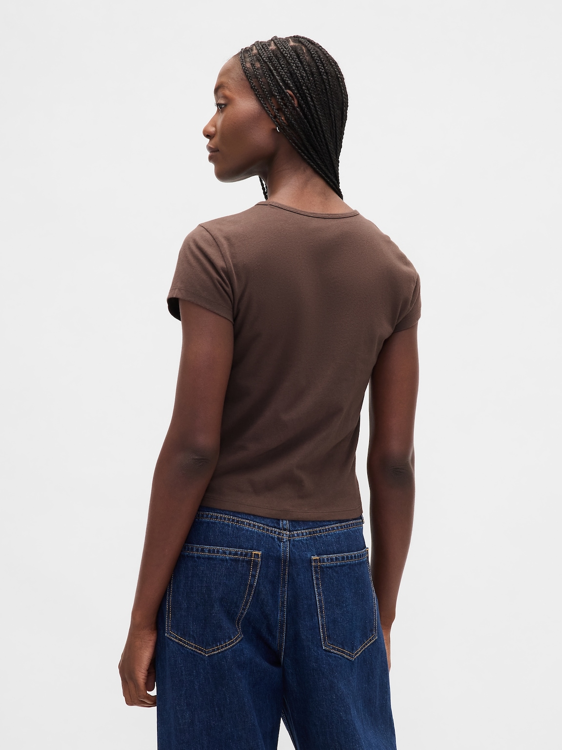 Cotton Jersey Crop Logo T-Shirt