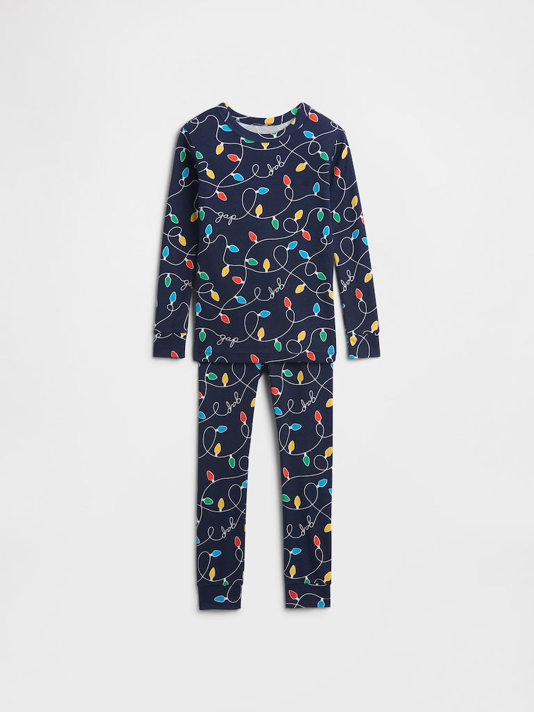 Kids & babyGap 100% Organic Cotton X-Mas Lights PJ Set