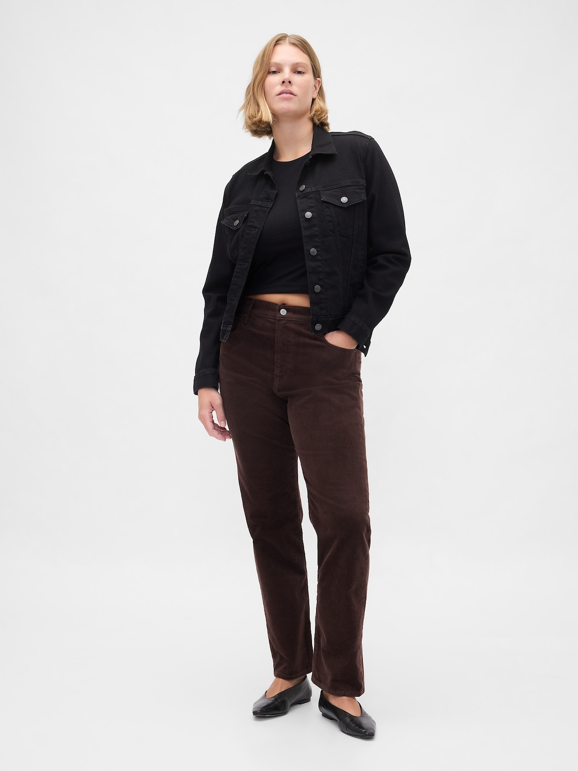 High Rise Corduroy '90s Slim Straight Jeans
