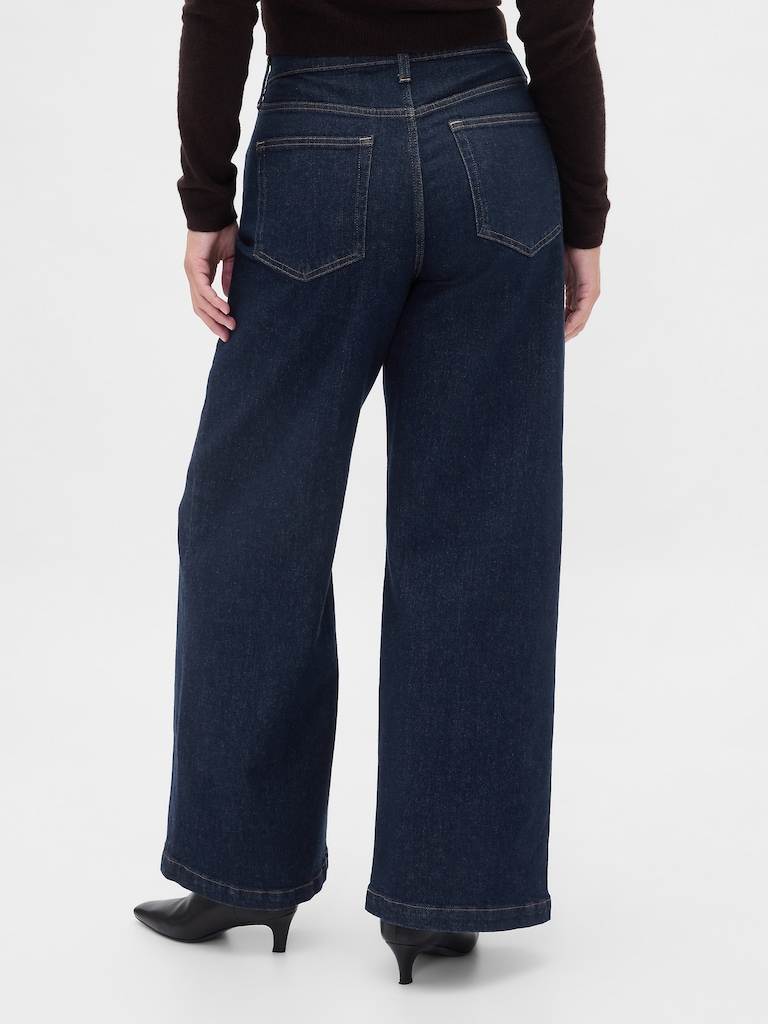 High Rise Stride Wide-Leg Jeans