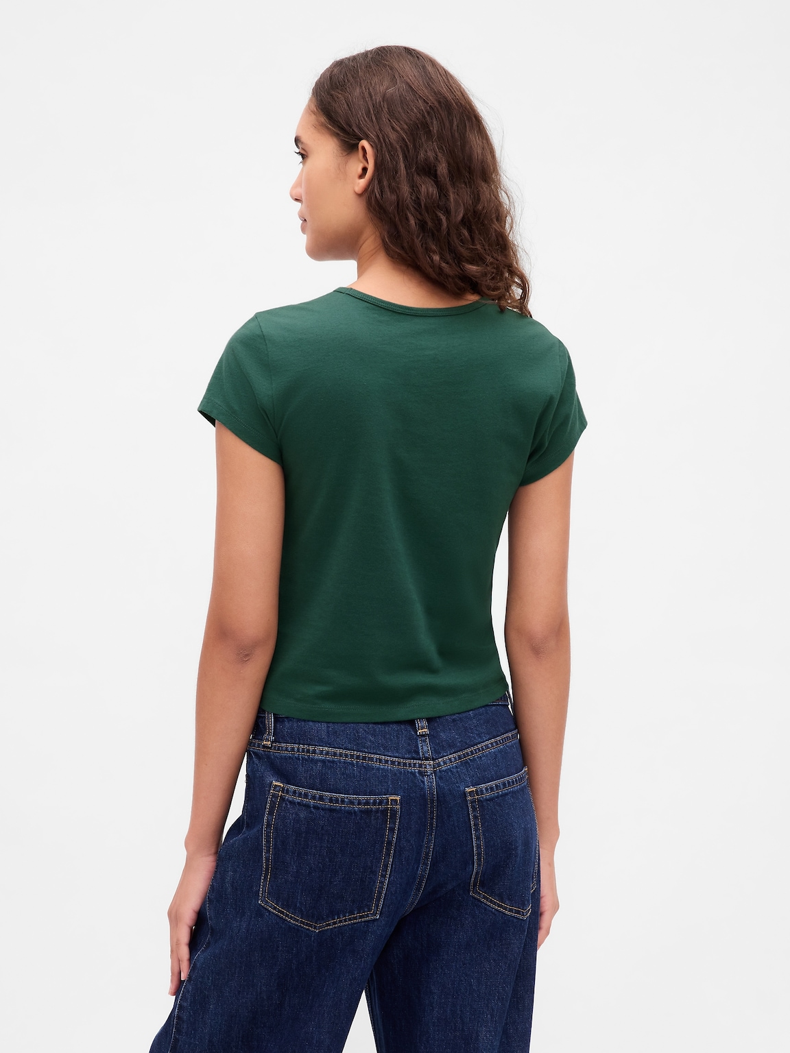 Cotton Jersey Crop Logo T-Shirt