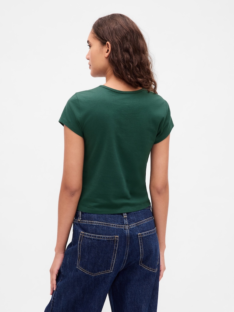 Cotton Jersey Crop Logo T-Shirt