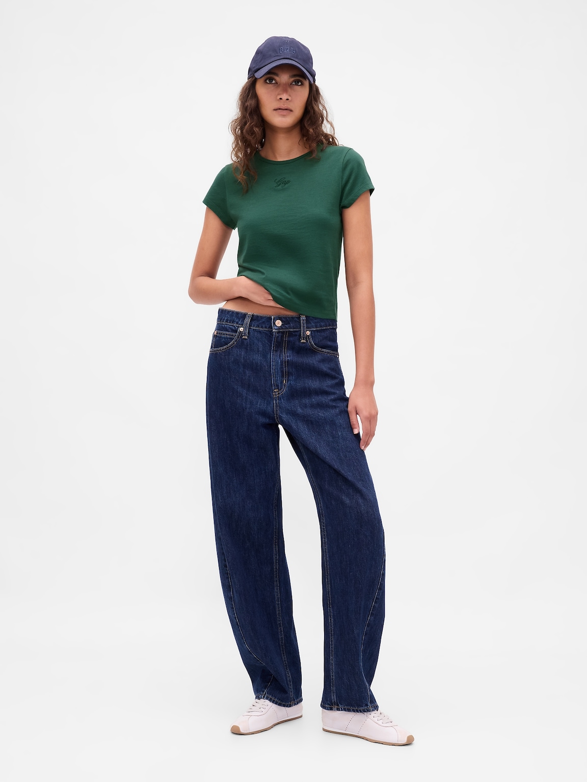 Cotton Jersey Crop Logo T-Shirt