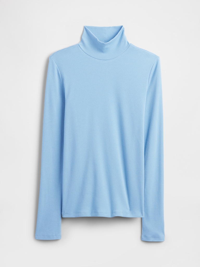 Ribbed Turtleneck T-Shirt