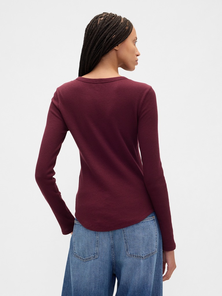 Waffle-Knit Crewneck T-Shirt