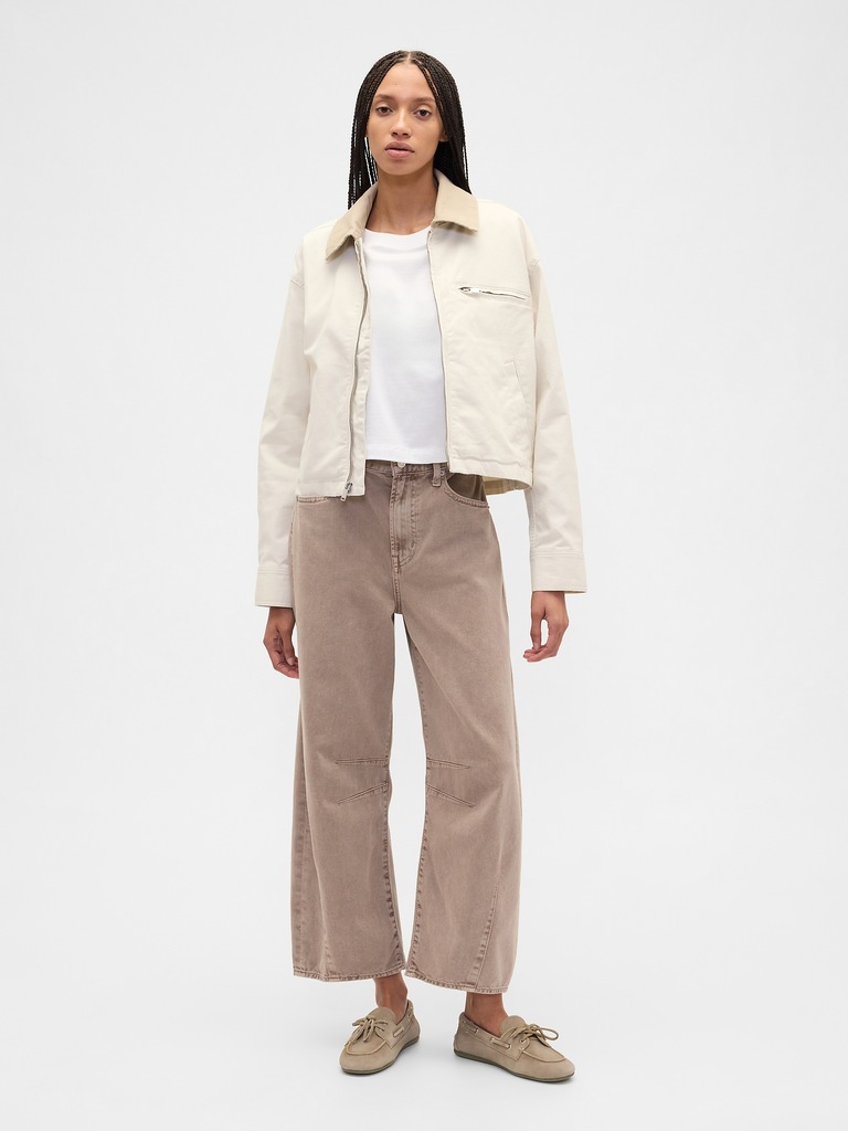 High Rise Horseshoe Crop Jeans