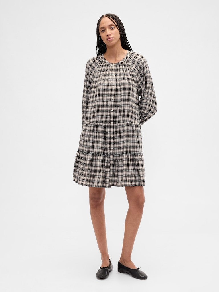 Relaxed Flannel Shirtdress