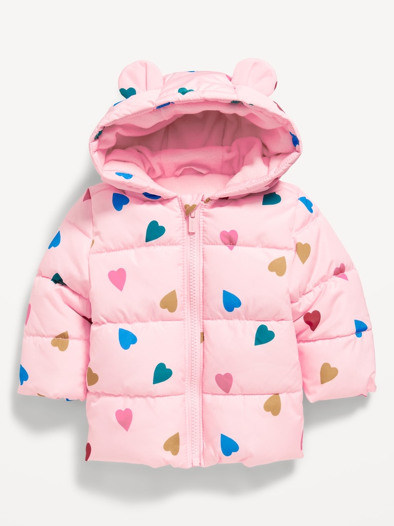 Water-Resistant Hooded Critter Puffer Jacket for Baby