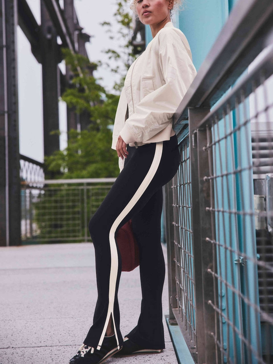 Elation Ultra High Rise Sport Stripe Split Slim Flare