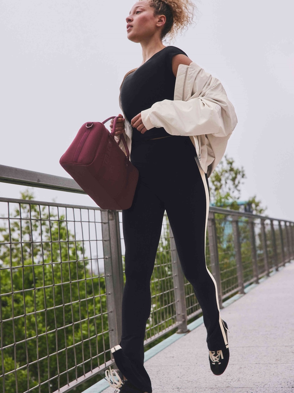 Elation Ultra High Rise Sport Stripe Split Slim Flare