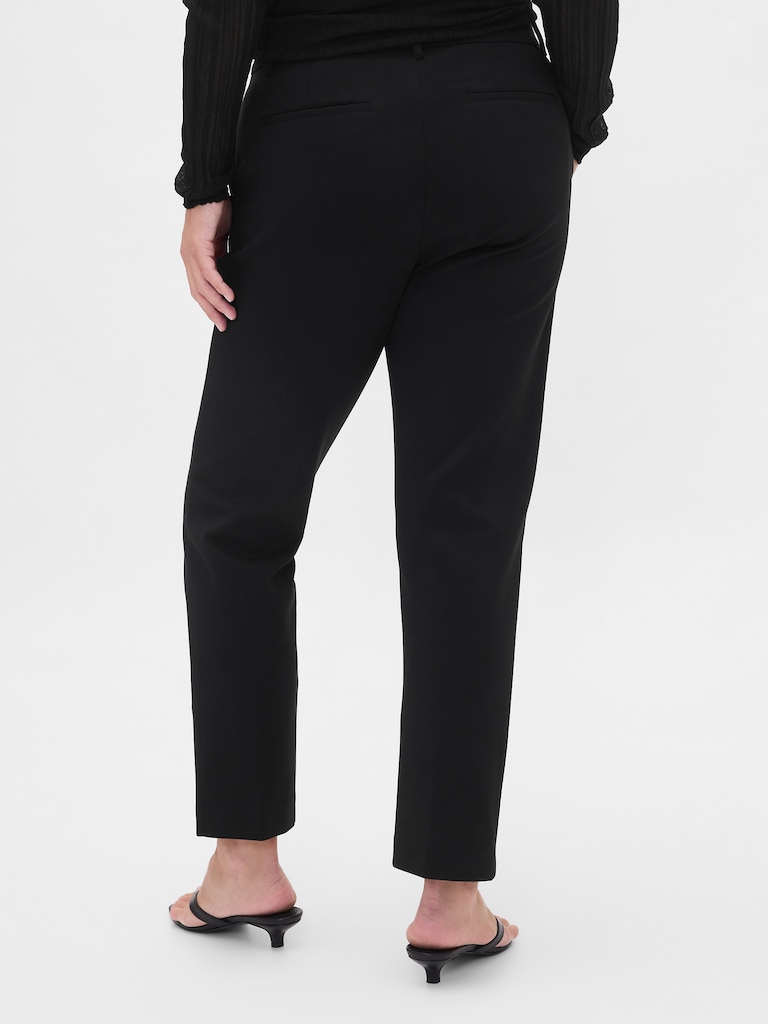 High Rise Double Knit Slim Crop Pants