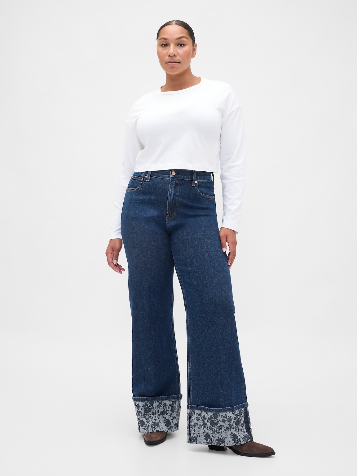 High Rise Stride Wide-Leg Jeans