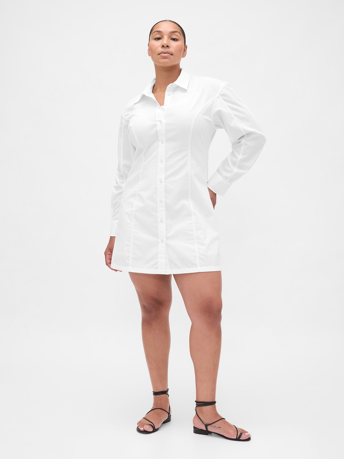 Organic Cotton Poplin Mini Shirtdress