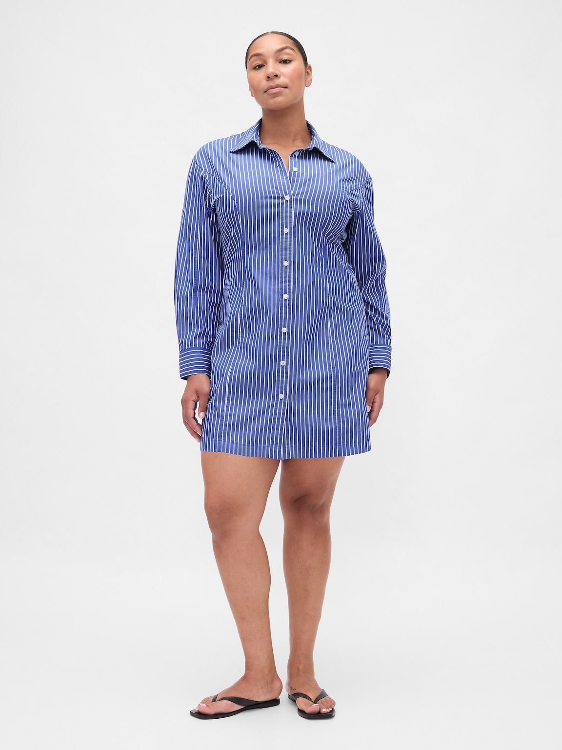 Organic Cotton Poplin Mini Shirtdress
