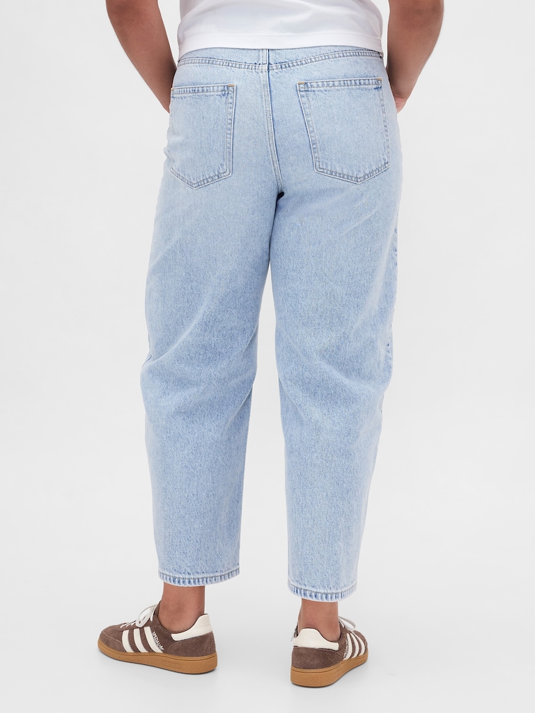 High Rise Crop Barrel Jeans