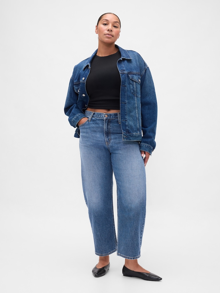 High Rise Crop Barrel Jeans
