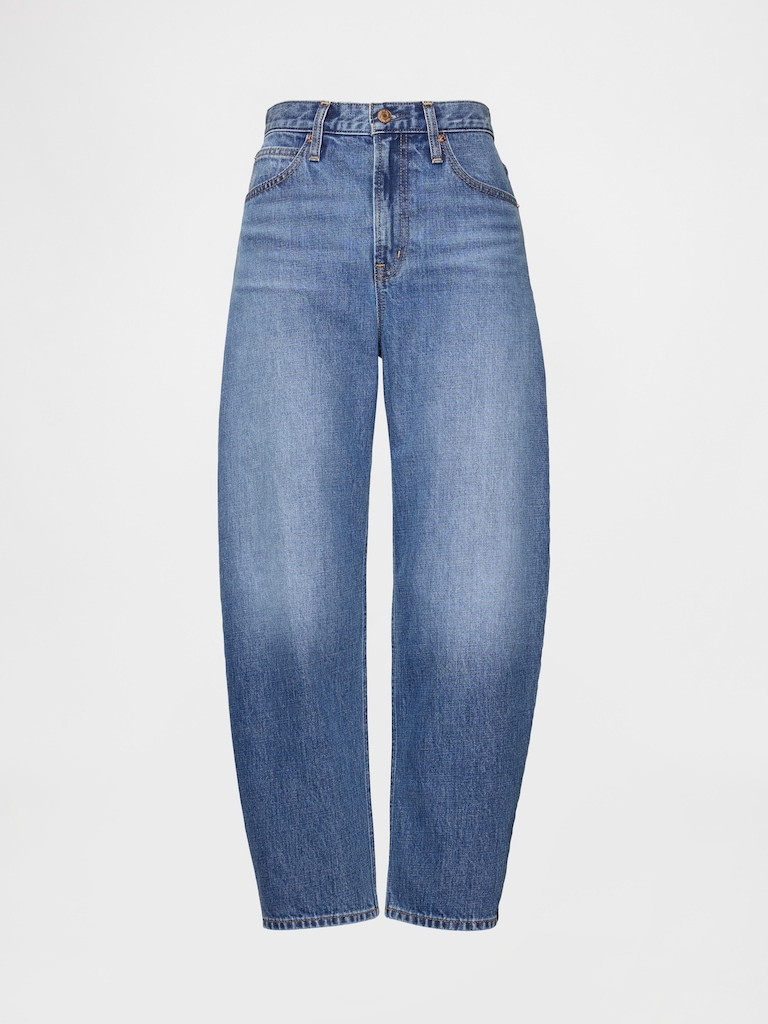 High Rise Crop Barrel Jeans