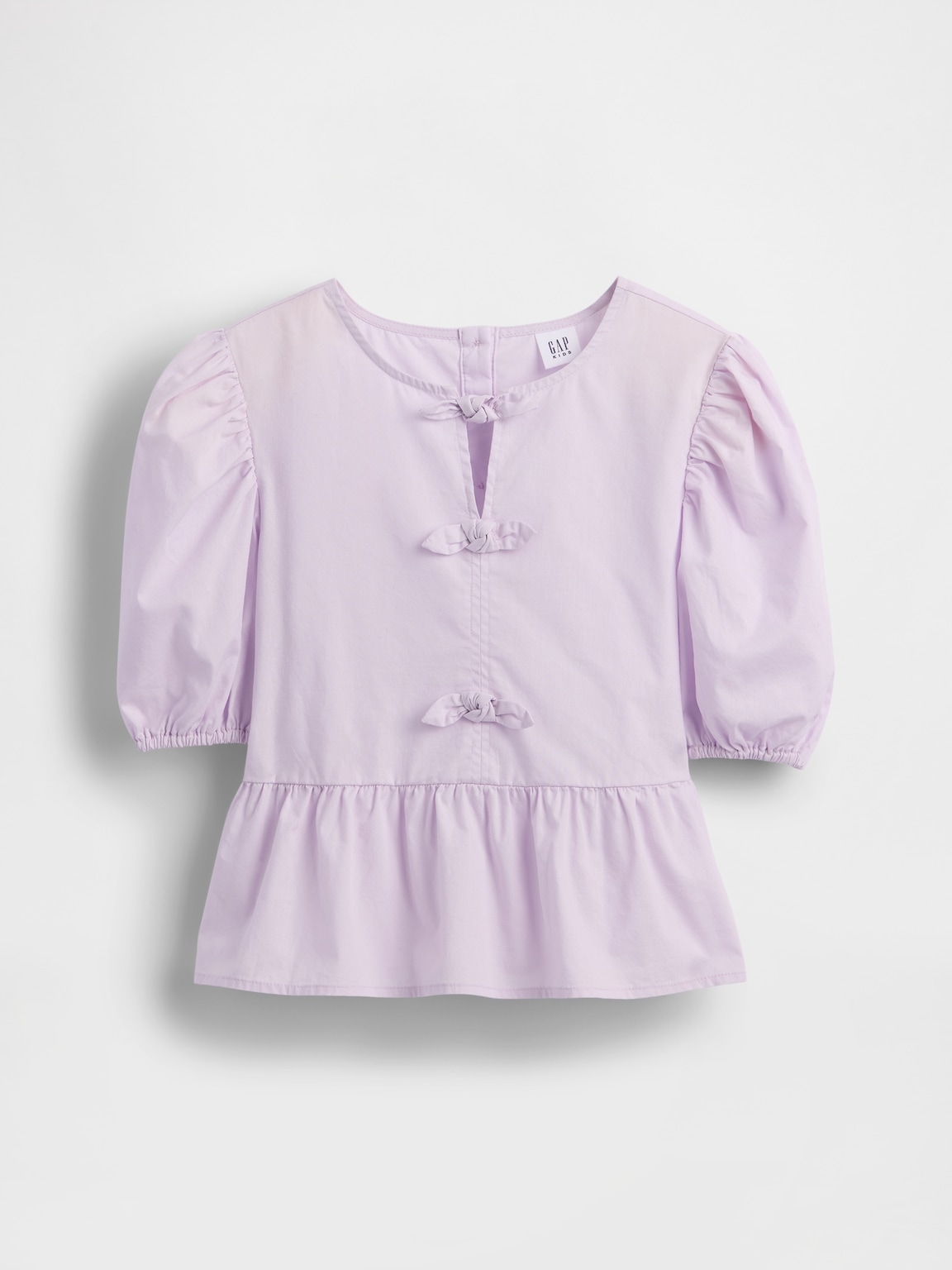 Kids Puff-Sleeve Peplum Top