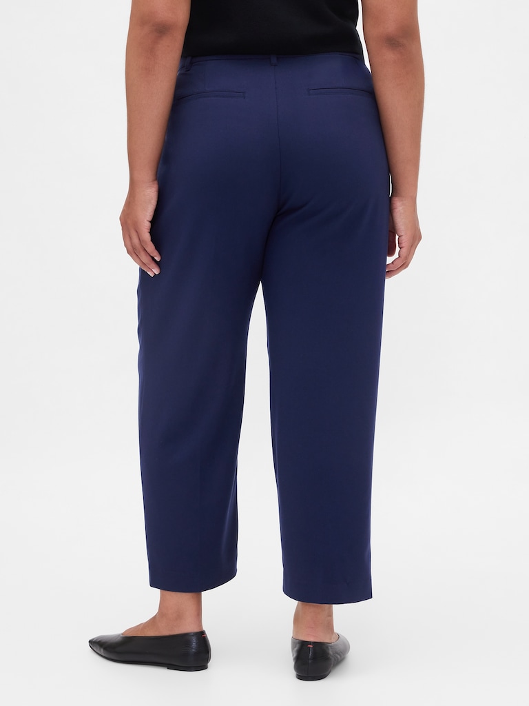 365 High Rise Brushed Twill Taper Ankle Trousers