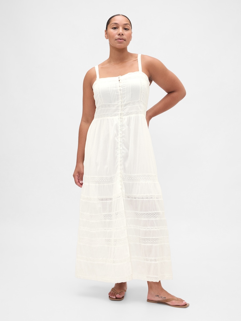 Lace-Trim Maxi Dress