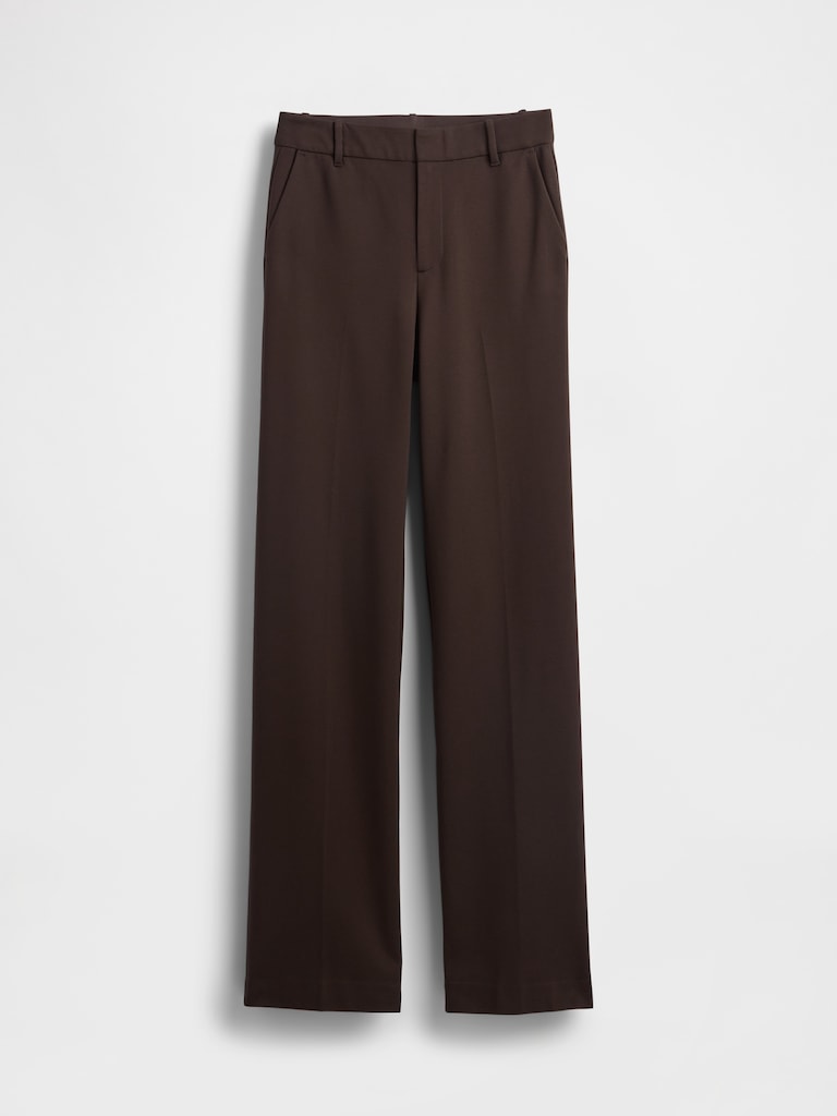 High Rise Double Knit Wide-Leg Pants