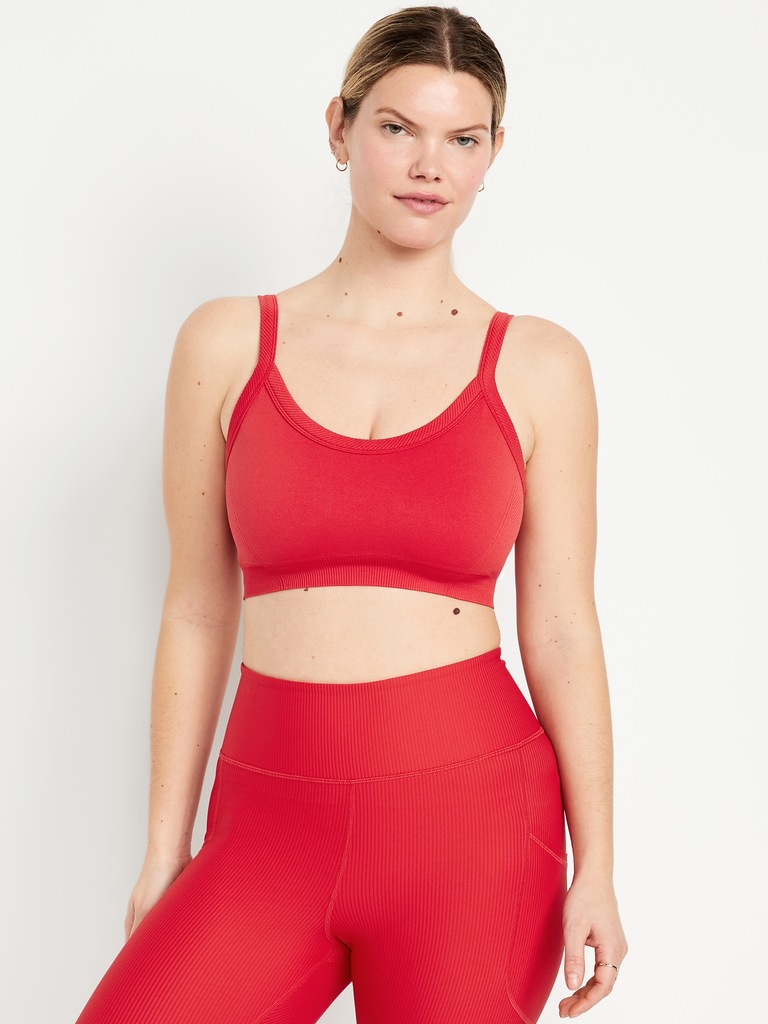 Light Support Fluid Seamless Ribbed Sports Bra