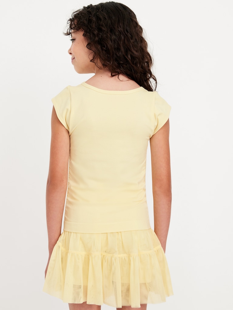Fitted Ruched Seamless Performance Top for Girls