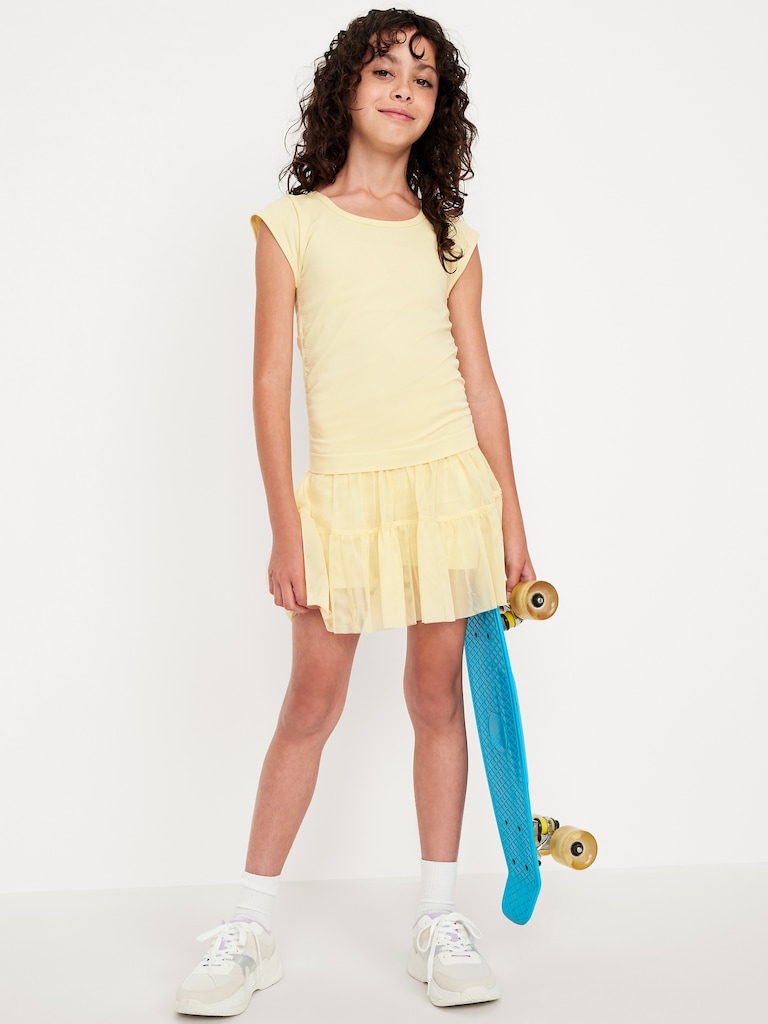 Fitted Ruched Seamless Performance Top for Girls