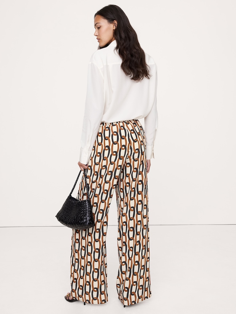 The Studio Wide-Leg Drawstring Pant in Silk