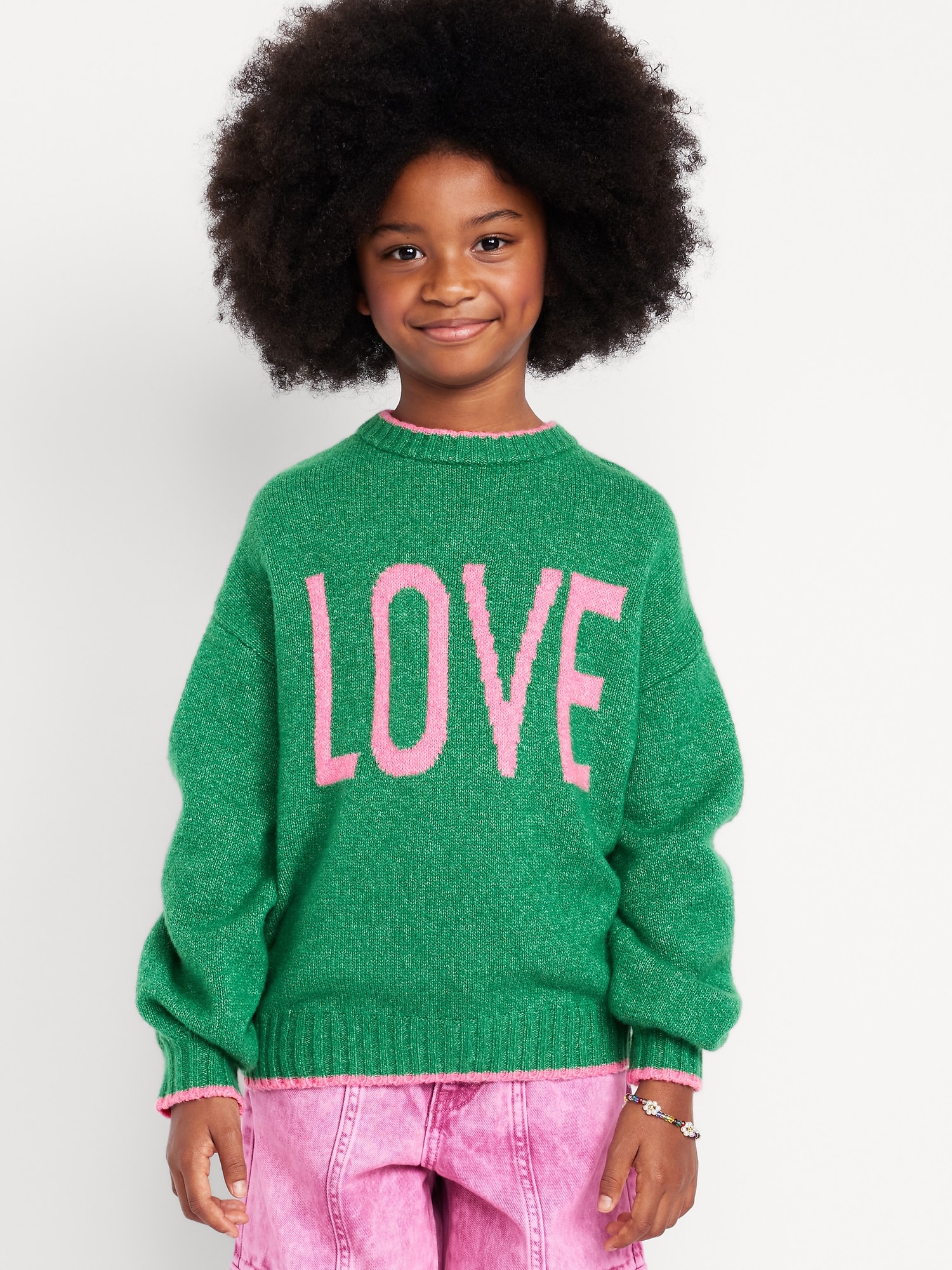Oversized Crew-Neck Sweater for Girls | Old Navy