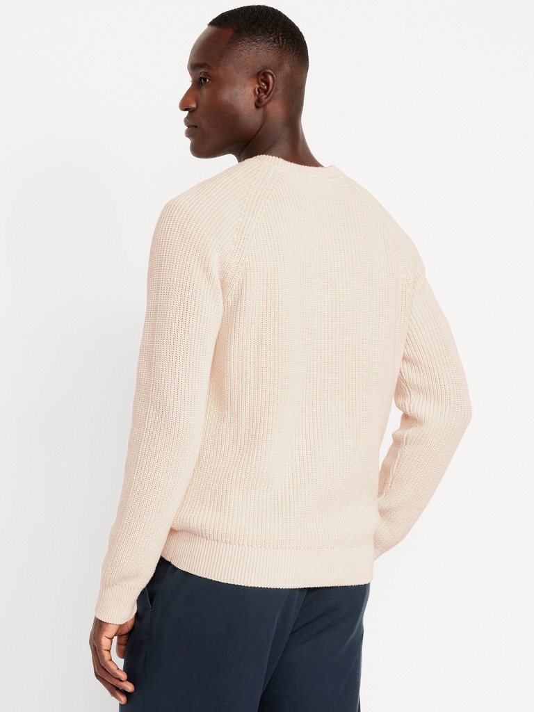 Crew-Neck Shaker-Stitch Sweater