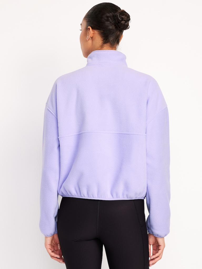 Oversized Performance Microfleece Cropped Half Zip