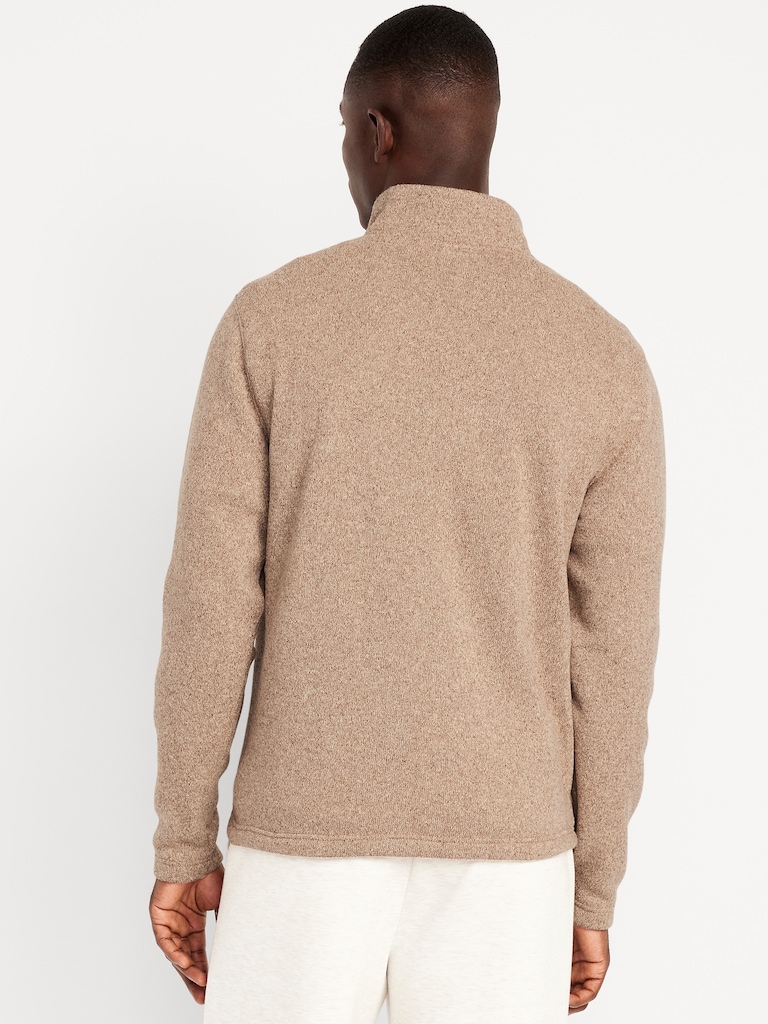 Sweater-Knit Fleece Quarter-Zip Pullover