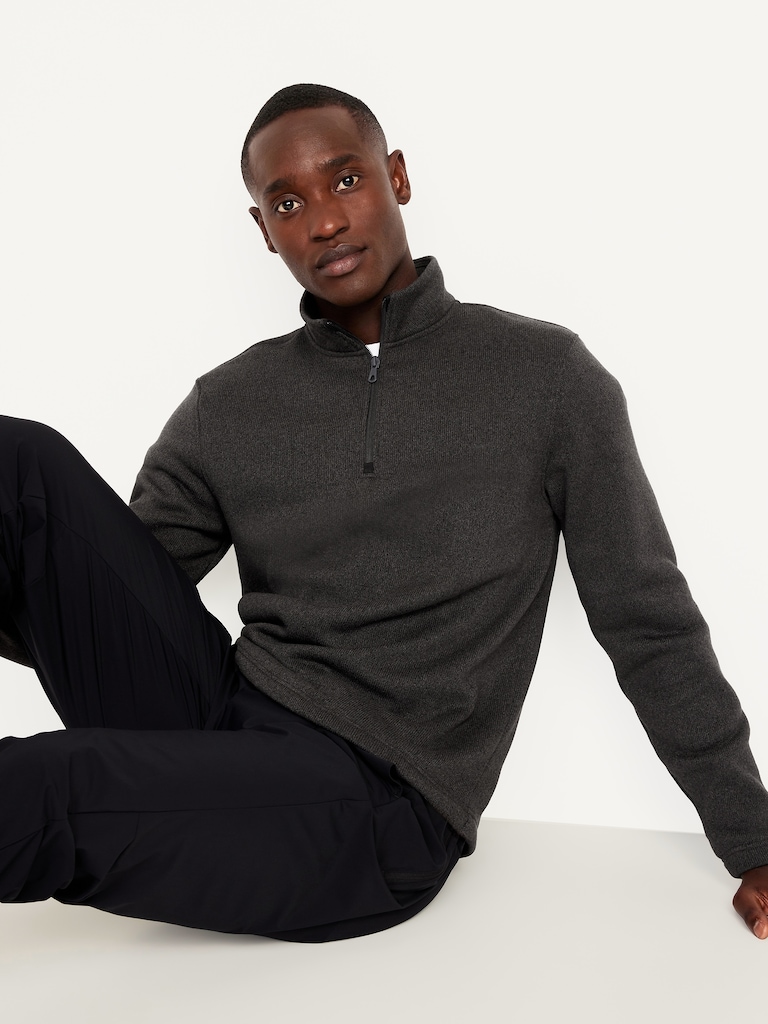 Sweater-Knit Fleece Quarter-Zip Pullover