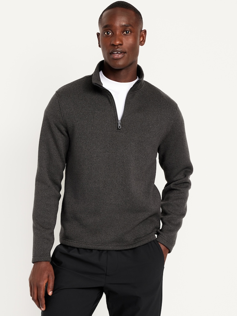 Sweater-Knit Fleece Quarter-Zip Pullover