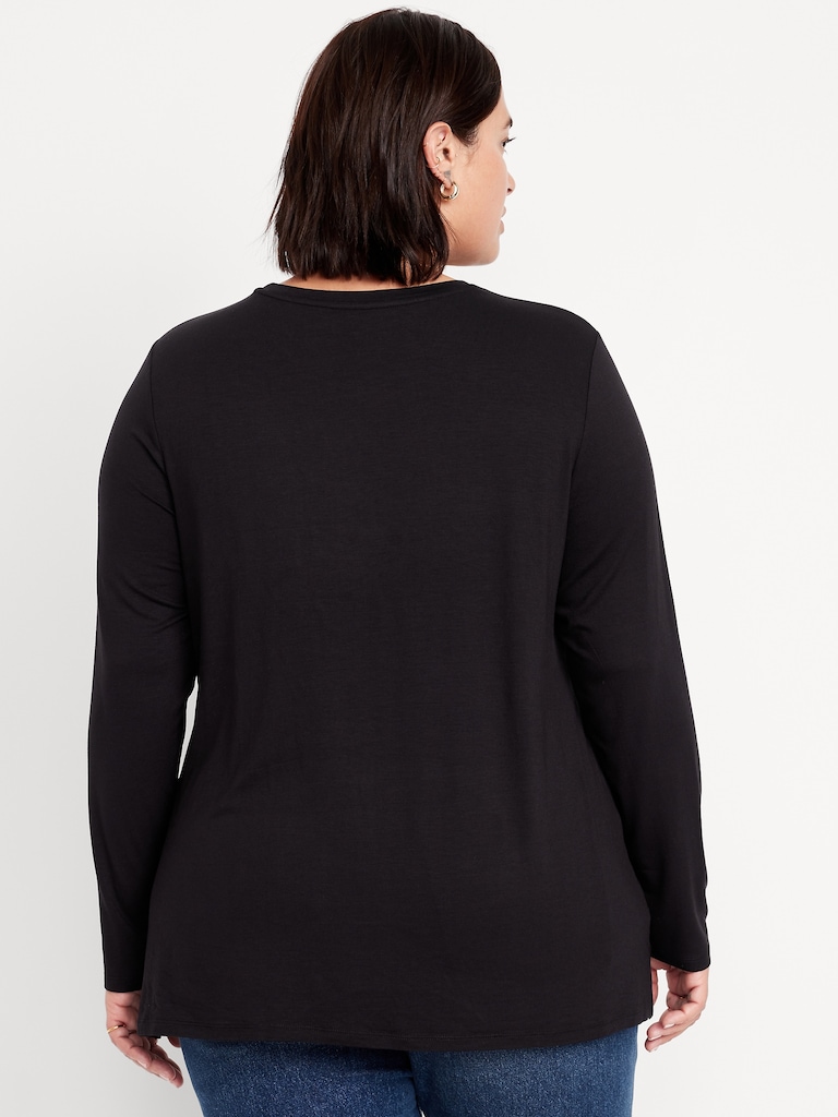Luxe Long-Sleeve Crew-Neck Tunic