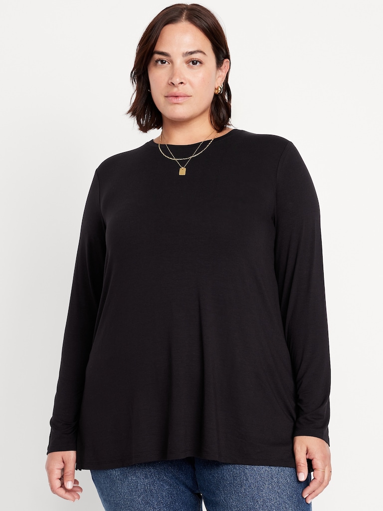 Luxe Long-Sleeve Crew-Neck Tunic