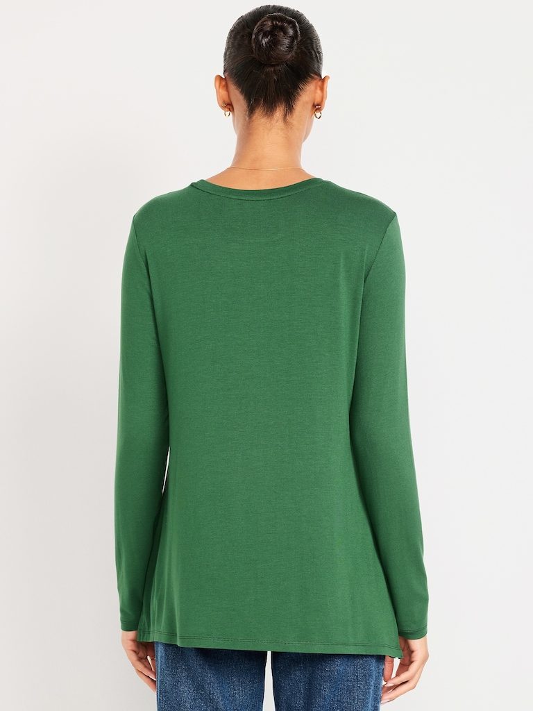 Luxe Long-Sleeve Crew-Neck Tunic