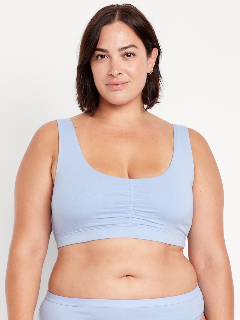 Ruched Cotton Bralette