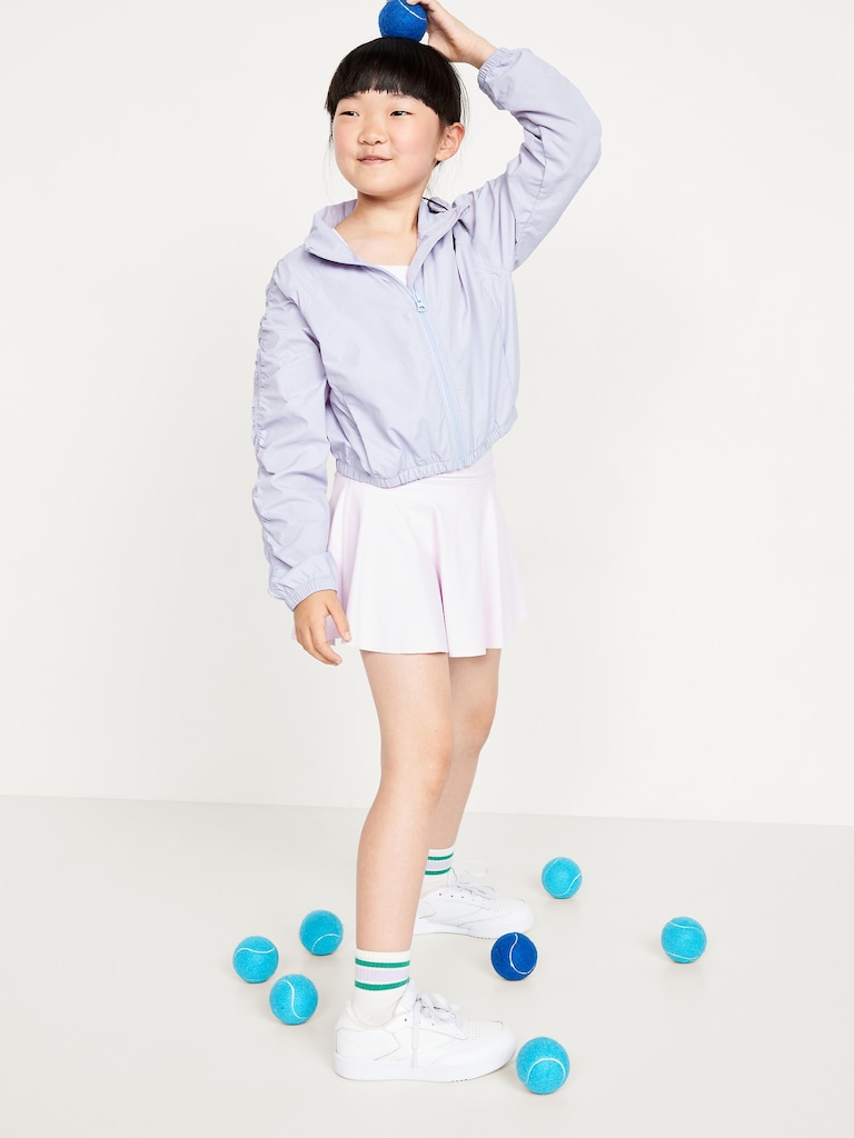 Long Ruched-Sleeve Jacket for Girls