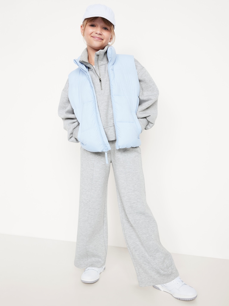 High-Waisted Bounce Fleece Wide-Leg Sweatpants for Girls