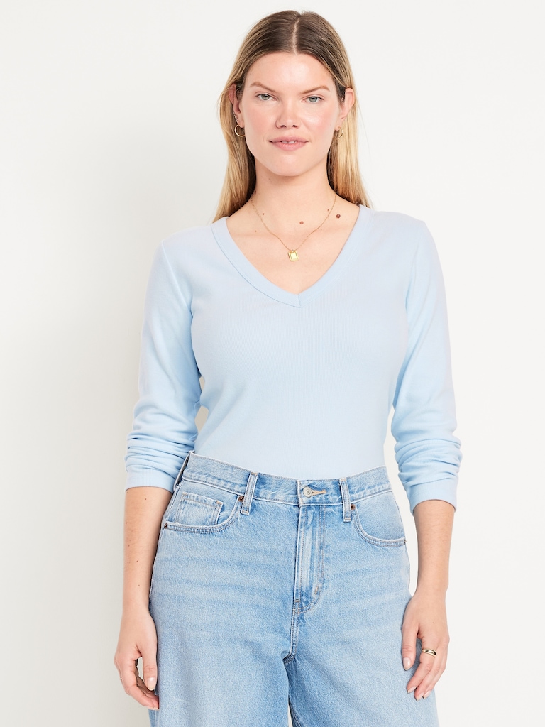 Cozy Snug Long-Sleeve V-Neck T-Shirt