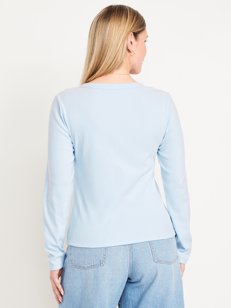 Cozy Snug Long-Sleeve V-Neck T-Shirt