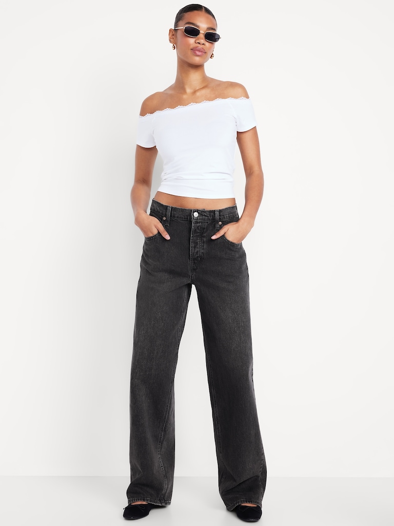 Low-Rise Slouchy Wide-Leg Jeans