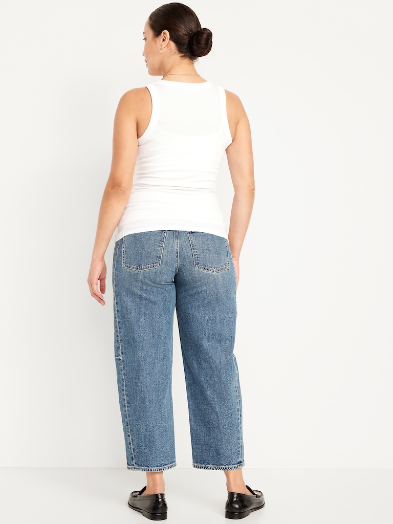 Maternity Full Panel Barrel Ankle Jeans